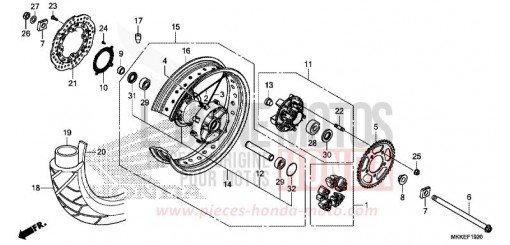 ROUE ARRIERE CRF1000D2K de 2019